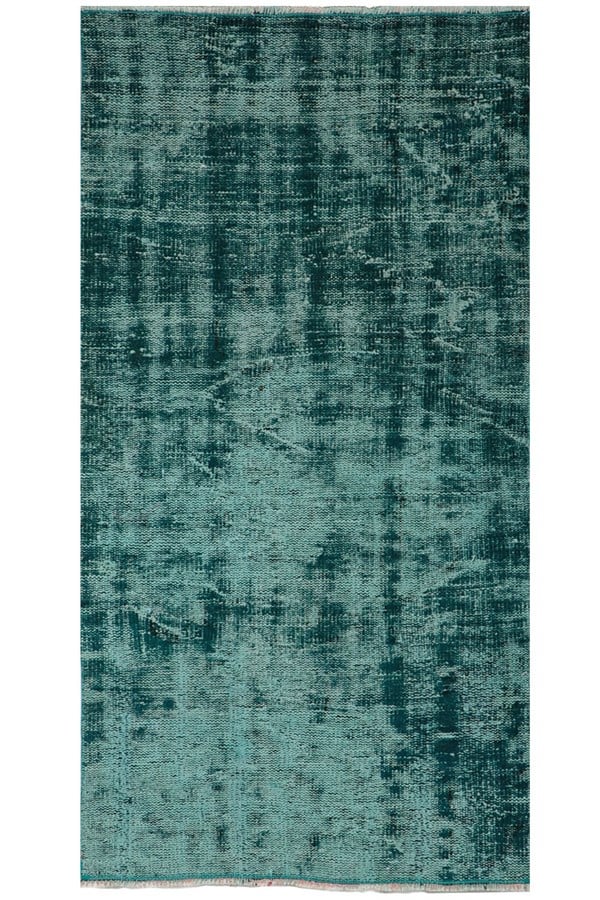 Dark turquoise color vintage hand weaving carpet 80x150