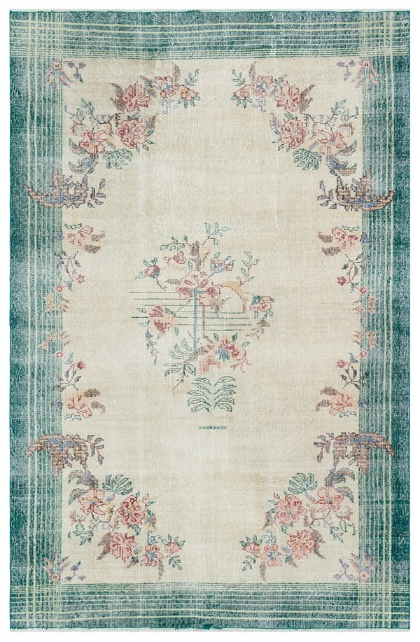 Natural Pattern Vintage Hand Weaving Carpet 148x233 cm