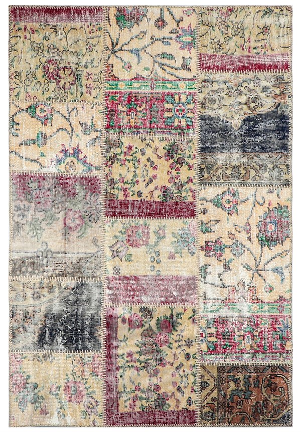 Natural color patchwork hand weaving carpet 120x180