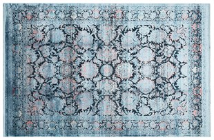 Turkuz color flowering pattern silk bamboo carpet -200x300