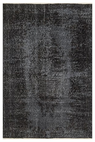 Special Black Color Free Hand Woven Vintage Carpet-120x180