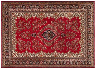  El Dokuma Kırmızı Göbekli Çiçeki Tabriz İran Halısı-240X340