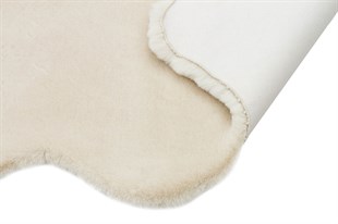 Beige Color Slip Post Rabbit Feather Soft Carpet