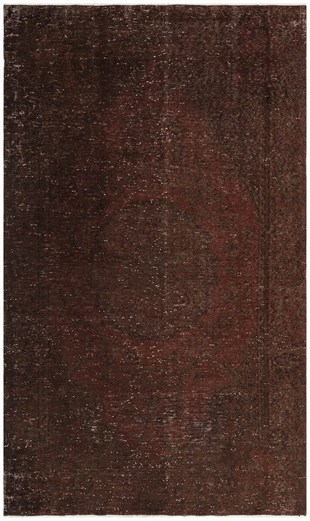 Anatolian hand weaving dark brown color vintage carpet-173x282