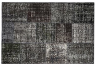 Anthracit gray color patchwork hand weaving carpet -20x180