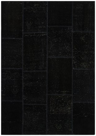 Night Black Color Hand Woven Patchwork Carpet-170x240