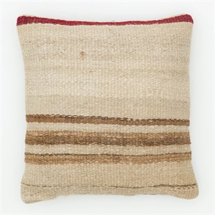 Beige Brown Linning Hand woven Pillow Cover