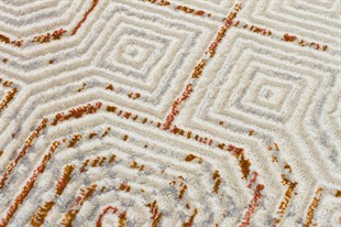 SAMPLE CARPET Esmod Beige and Tile Color Modren Pattern Hall Carpet -160x230