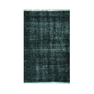 Dark turquoise color hand weaving vintage mat 45x70