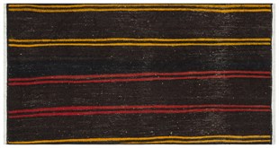 Coffee striped Hand Woven Vintage Kilim-80x150