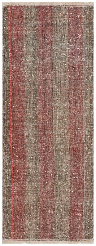 Brown red color hand weaving vintage rug-75x200