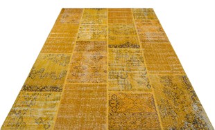 Yellow Patchwork Hand Weaving Carpet 170x240