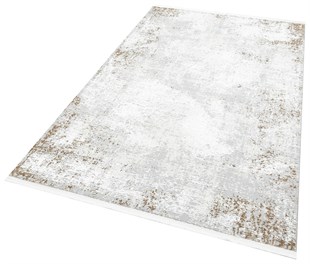GREY BEİGE XW No Pilling Dustproof Washable Aging Patterned Modern Machine Carpet