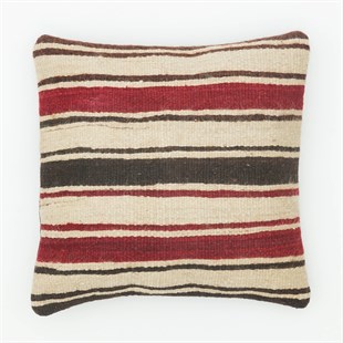 Cherry Red Black Coloured Hand Woven Pillow Cover
