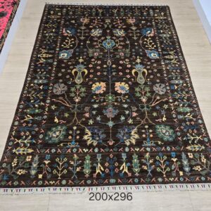 Özel El Dokuma Afgan Sultani Model Halı Kahve Rengi 200x296 cm