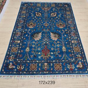 El Dokuma Halı Turkuaz Rengi 172x239 cm