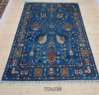El Dokuma Halı Turkuaz Rengi 172x239 cm